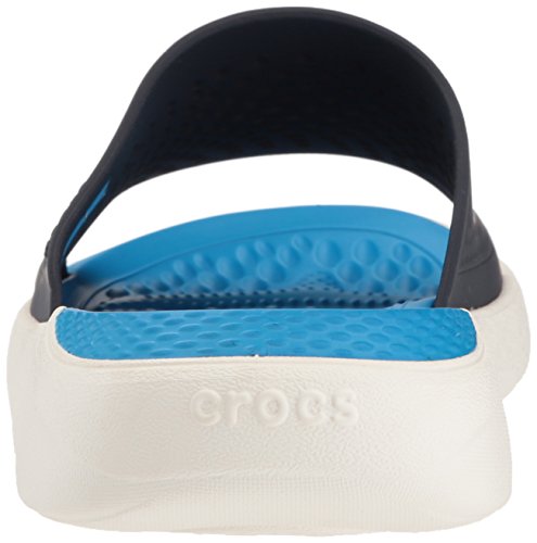 Crocs LiteRide Slide, Sandalias de Punta Descubierta Unisex Adulto, Azul (Navy/White 462), 41/42 EU