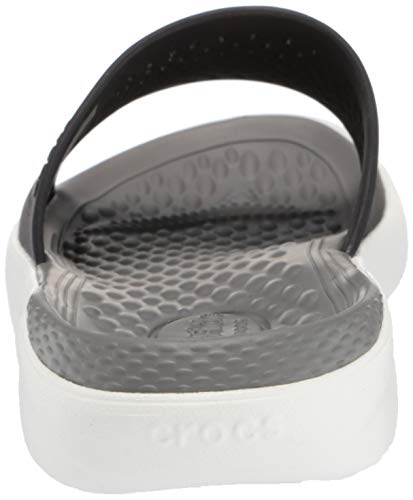 Crocs LiteRide Slide, Sandalias de Punta Descubierta Unisex Adulto, Multicolor (Black/Smoke 05m), 42/43 EU