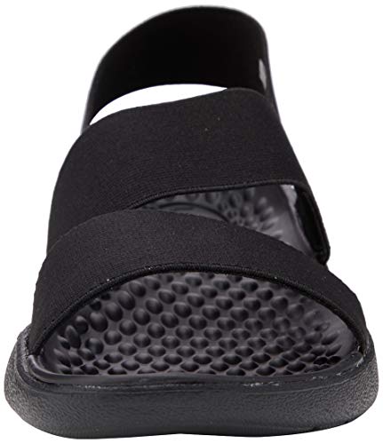 Crocs Literide Stretch Sandal Women, Sandalias de Punta Descubierta para Mujer, Negro (Black/Black 060), 34/35 EU