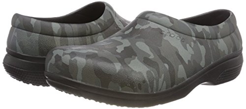 crocs On The Clock Graphic Work Slip-on, Zuecos Unisex Adulto, Negro (Black/Camo), 37/38 EU