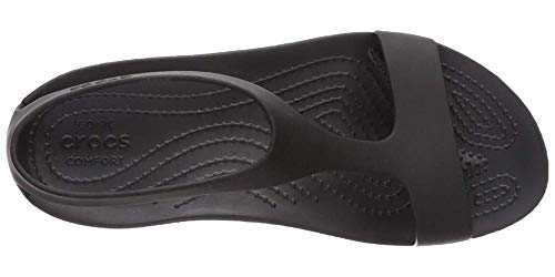 Crocs Serena Sandal Women, Sandalias de Punta Descubierta para Mujer, Negro Black 060, 37/38 EU