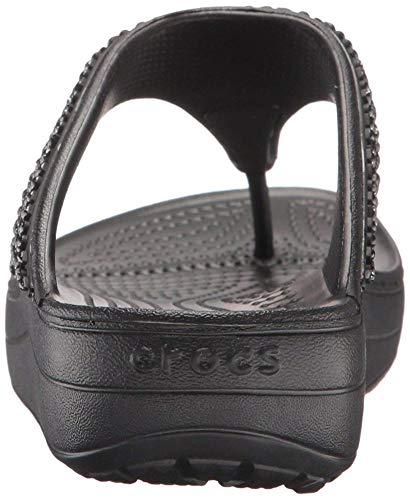 Crocs Sloane Embellished Flip, Zapatos de Playa y Piscina para Mujer, Negro (Black 060b), 38/39 EU