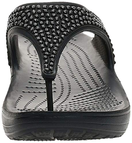 Crocs Sloane Embellished Flip, Zapatos de Playa y Piscina para Mujer, Negro (Black 060b), 39/40 EU