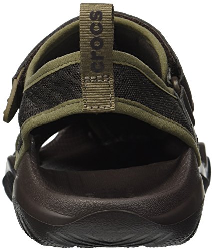 CROCS Swiftwater Mesh Deck Sandal M, Zuecos Hombre, Marrón (Espresso 206b), 43 EU