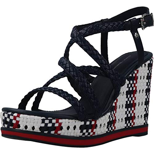 Cuña Mujer Tommy Hilfiger Interwoven High Wedge Marino 37