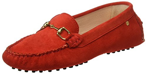 CUPLÉ Serraje Tacos, Mocasines Mujer, Rojo (Fuego), 36 EU