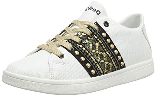 Desigual Shoes Cosmic Exotic Gold, Zapatillas Mujer, Blanco 1000, 41 EU