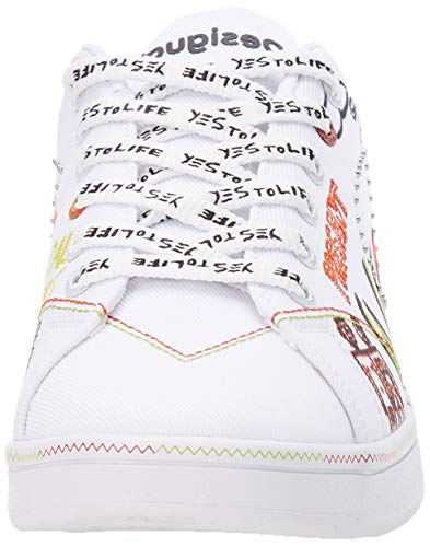 Desigual Shoes_Cosmic_Text, Sneakers Woman. Mujer, Blanco, 38 EU