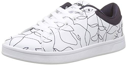 Desigual Shoes_Retro Court Art&Thread, Zapatillas para Mujer, Blanco (Blanco 1000), 39 EU