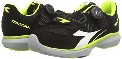 Diadora Gym, Zapatillas de Ciclismo de montaña. Unisex Adulto, Negro-Schwarz (Black/Yellow fluo/white6003), 44 EU