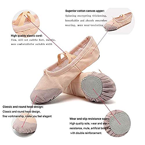 DoGeek Transpirable Zapatos de Ballet Zapatillas de Ballet de Danza Baile para Niña