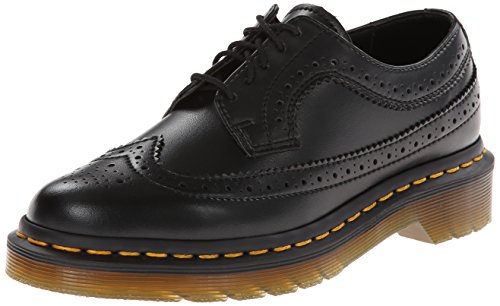 Dr. Martens 3989 Felix Rub Off Black, Zapatos de Cordones Brogue Mujer, Negro-Negro, 38 EU