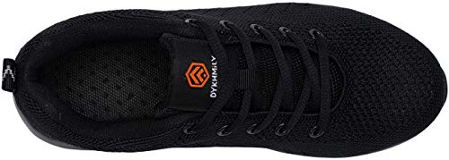 DYKHMILY Zapatos de Seguridad Hombre Ligeras Zapatillas Seguridad Trabajo con Punta de Acero Calzado de Seguridad Deportivo Colchón de Aire Transpirables Reflectante Cómodo (Profundo Negro,43 EU)