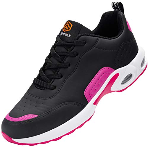 DYKHMILY Zapatos de Seguridad Mujer Ligeros Comodo Zapatos de Trabajo con Punta de Acero Respirable Antideslizante Calzado de Seguridad Deportivo(38EU,Rosa Negro)