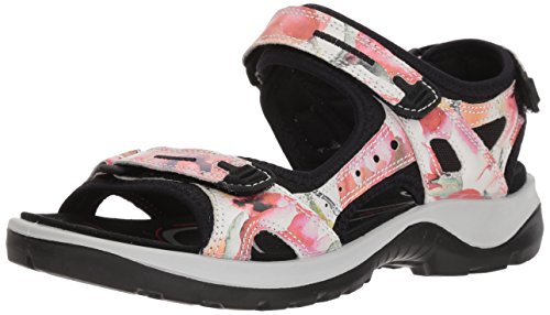 Ecco Offroad, Sandalias con Punta Abierta para Mujer, Multicolor (White/Flower Print), 36 EU