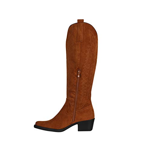 Elara Botas de Vaquero Mujer Chunkyrayan Camello F1225 Camel-41