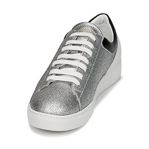 Emporio Armani Femenco Zapatillas Moda Mujeres Negro/Plata/Blanco - 40 - Zapatillas Bajas Shoes