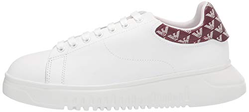 Emporio Armani X3X024 - Zapatillas con cordones de piel para mujer N129 White Vinaccia Perla 38 EU