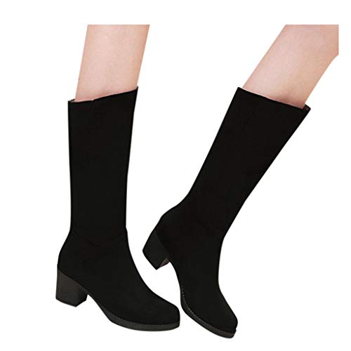 FAMILIZO Botas De Mujer Largas con Tacon Botas De Nieve Cálidas De Invierno para Mujer Botas Gruesas De Tacón Alto Botas De Zapato De Estudiante De Tallas Grandes Botas Mujer Elegantes Fiesta