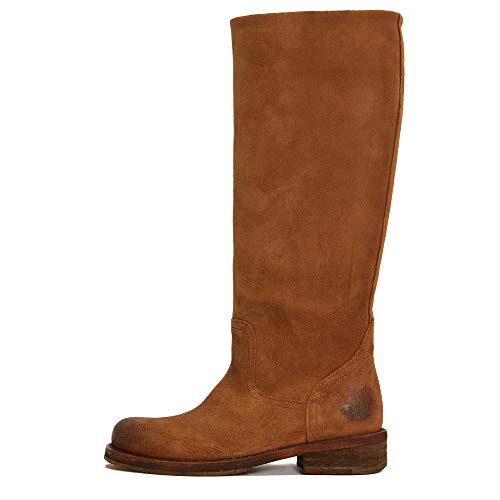 Felmini - Zapatos para Mujer - Enamorarse com Cooper A712 - Botas Cowboy & Biker - Cuero Genuino - Marrón - 37 EU Size