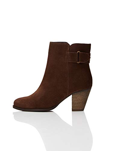 find. Casual Ankle Leather Botas Chelsea, Marrón Brown, 37 EU