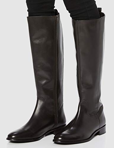 find. Flat Knee Length Leather Botas Altas, Marrón Brown, 36 EU