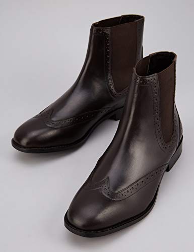 find. Leather Brogue Botas Chelsea, Marrón Chocolate, 37 EU