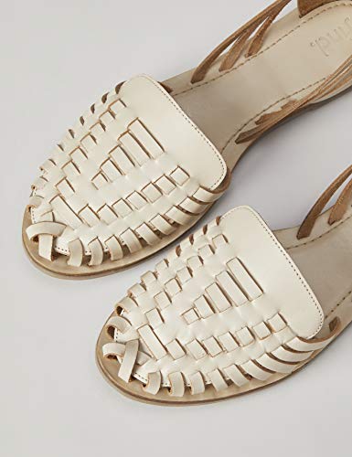 FIND Leather Hurrache Sandalias Punta Cerrada, Marfil (Bone), 41 EU