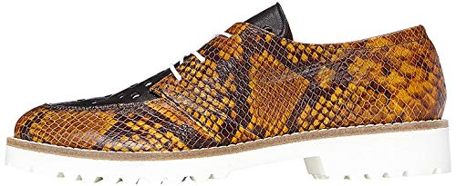 find. Zapatos de Piel Brogue para Mujer, Marrón (Snake), 38 EU