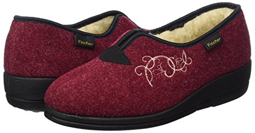 Fischer Dora, Zapatillas de Estar por casa Mujer, Rojo (Bordo 341), 36 EU