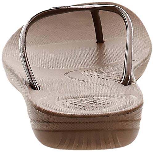 FitFlop Iqushion Ergonomic Flip Flops, Chanclas Mujer, Brown (Bronze 012), 39 EU