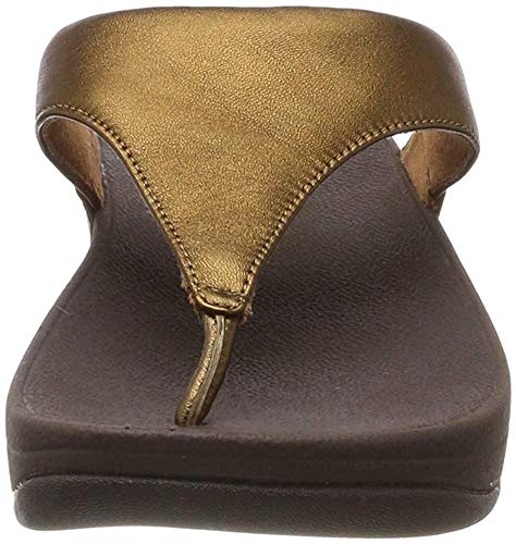 FitFlop Lulu Leather Toepost, Sandalias con Plataforma Mujer, Marrón (Bronze 012), 38 EU