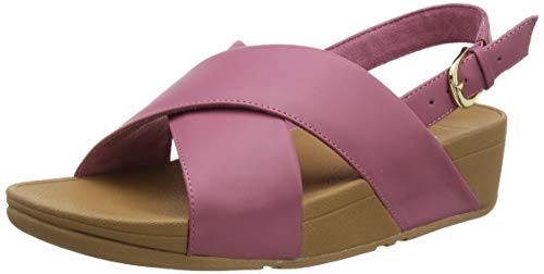 FitFlop Lulu Sandal-Leather, Sandalias de Punta Descubierta Mujer, Rosa (Ss20 Heather Rose 802), 42 EU