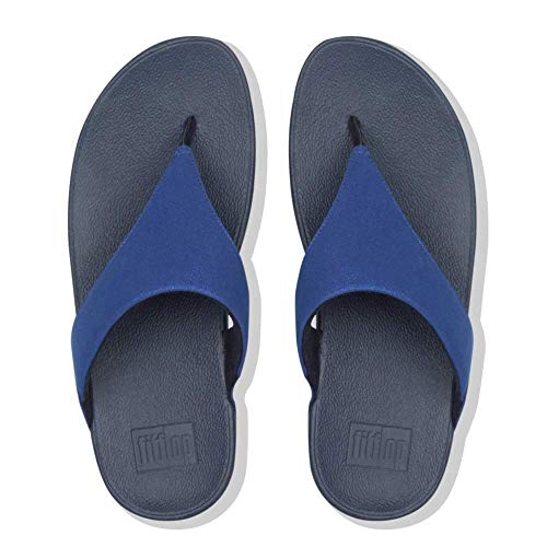 Fitflop Lulu Shimmer, Sandalias Planas Mujer, Azul Marino, 43 EU