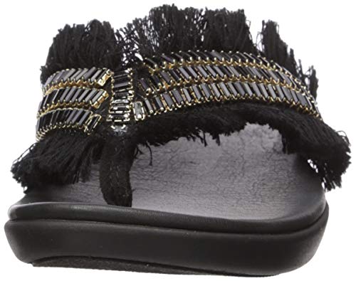 FitFlop Sandalias con flecos Ava Crystalstone para mujer, negro (Negro), 38 EU