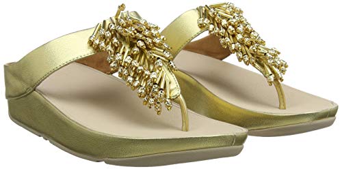 FitFlop Treasure Mambo Toe Post, Sandalias de Punta Descubierta Mujer, Dorado (Artisan Gold 667), 42 EU