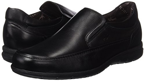 Fluchos | Mocasín de Hombre | Luca 8499 Ave Negro | Mocasín de Piel | Cierre con Elásticos | Piso de Goma