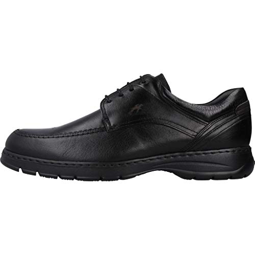 Fluchos | Zapato de Hombre | CRONO 9142 Savate Negro Zapato Confort | Zapato de Piel de Ternera engrasada de Primera Calidad | Cierre con Cordones | Piso Personalizado Fluchos Light