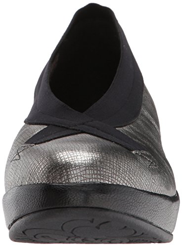 Fly London Bobi, Zapatos de tacón con Punta Cerrada Mujer, Plateado (Anthracitesilver/Black), 42 EU