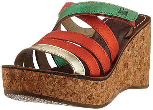 FLY London Gove620fly, Mules Mujer, Multicolor (Gold/Red/Green 000), 38 EU