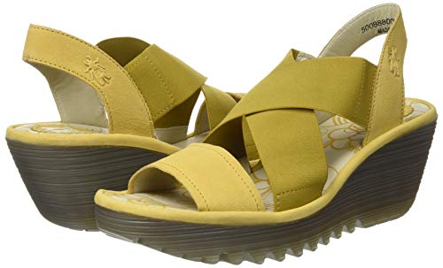 Fly London Yaji888fly, Sandalias de Punta Descubierta Mujer, Amarillo (Bumblebee 007), 39 EU