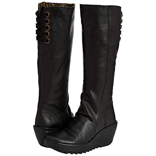 Fly London Yust - Botas de cuero para mujer, Negro (Black 029), 37 EU