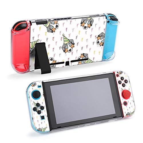 Funda protectora para Nintendo Switch Lindo Pastor Australiano Lite Caso con Robusta Anti-Arañazos a prueba de Golpes Shell Split Kawaii Cover para Niños Niñas Mujeres Cambiar Juego Casos