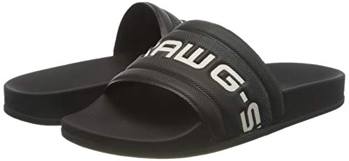 G-STAR RAW D13909, Sandalia Slide Mujer, Dk Black/Black 3593/A112, 39 EU