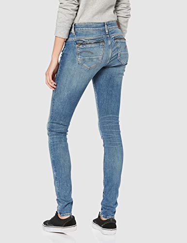 G-STAR RAW Midge Zip Mid Waist Skinny Vaqueros, Lt Vintage Aged Destroy 8968-9114, 22W / 26L para Mujer