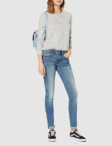 G-STAR RAW Midge Zip Mid Waist Skinny Vaqueros, Lt Vintage Aged Destroy 8968-9114, 22W / 26L para Mujer