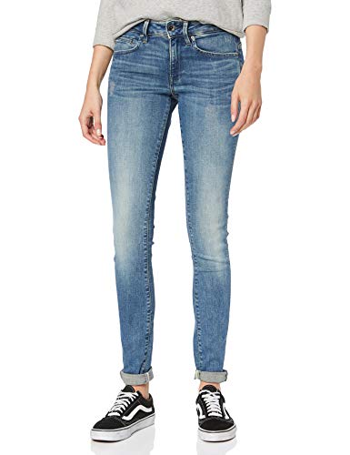 G-STAR RAW Midge Zip Mid Waist Skinny Vaqueros, Lt Vintage Aged Destroy 8968-9114, 22W / 26L para Mujer