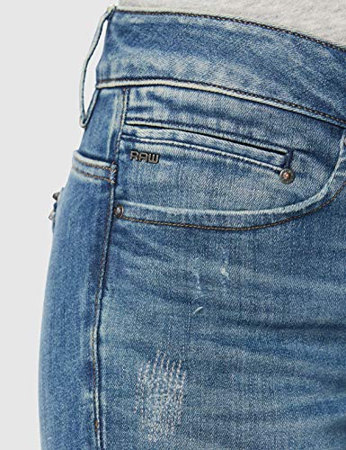 G-STAR RAW Midge Zip Mid Waist Skinny Vaqueros, Lt Vintage Aged Destroy 8968-9114, 22W / 26L para Mujer