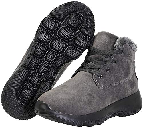 Gaatpot Unisex Adulto Botas de Nieve Invierno Cálidas y Cómodas Fur Forro Aire Libre Botas Forradas de Nieve Botines Negro 45EU