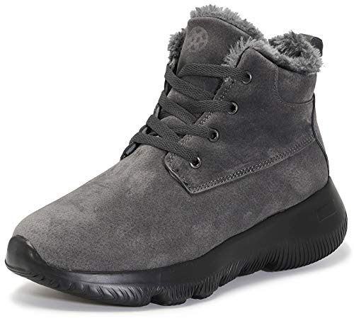 Gaatpot Unisex Adulto Botas de Nieve Invierno Cálidas y Cómodas Fur Forro Aire Libre Botas Forradas de Nieve Botines Negro 45EU